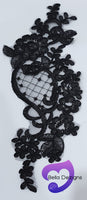 BLACK - Lace Applique Motif - Bridal Diamond