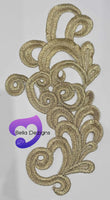 GOLD - Lace Applique Motif - Venise Lace (Funny Patches)