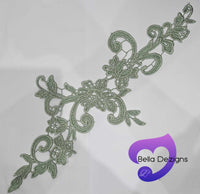 MUSTARD GREEN - Lace Applique Motif - Venise Lace (Sizeable)