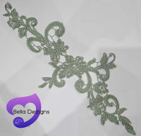MUSTARD GREEN - Lace Applique Motif - Venise Lace (Sizeable)