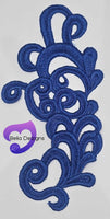 ROYAL BLUE - Lace Applique Motif - Venise Lace (Funny Patches)