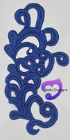 ROYAL BLUE - Lace Applique Motif - Venise Lace (Funny Patches)