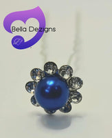 Diamante Hair Pins - COLOURED PEARL