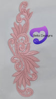 LIGHT PINK - Lace Applique Motif - Venise Lace (Leaves)