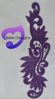 PURPLE - Lace Applique Motif - Venise Lace (Leaves)