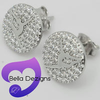 925 Sterling Silver CZ Dance Stud Earrings
