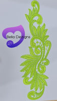 FLUORO GREEN - Lace Applique Motif - Venise Lace (Leaves)