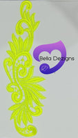FLUORO YELLOW - Lace Applique Motif - Venise Lace (Leaves)