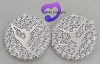 925 Sterling Silver CZ Dance Stud Earrings
