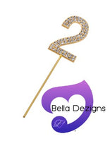 CAKE TOPPER - Rhinestone Numbers
