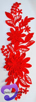 RED - Lace Applique Motif - 3D 2 Flower