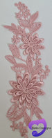 DUSTY PINK - Lace Applique Motif - 3D 2 Flower