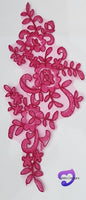 FUCHSIA PINK - Lace Applique Motif - Bridal Flower