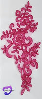 FUCHSIA PINK - Lace Applique Motif - Bridal Flower