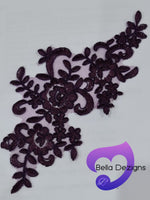 GRAPE PURPLE - Lace Applique Motif - Bridal Flower