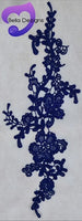 DARK BLUE - Lace Applique Motif - Venise Lace (Flower)