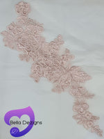 LIGHT PINK - Lace Applique Motif - Embroided Sequin