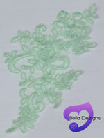 LIGHT GREEN - Lace Applique Motif - Bridal Flower