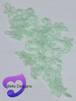 LIGHT GREEN - Lace Applique Motif - Bridal Flower
