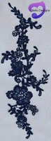 NAVY BLUE - Lace Applique Motif - Venise Lace (Flower)
