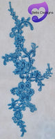 LAKE BLUE - Lace Applique Motif - Venise Lace (Flower)