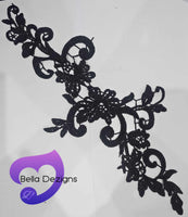 BLACK - Lace Applique Motif - Venise Lace (Sizeable)
