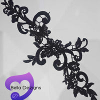 BLACK - Lace Applique Motif - Venise Lace (Sizeable)