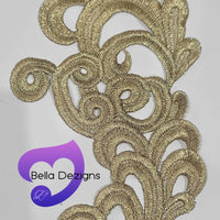 GOLD - Lace Applique Motif - Venise Lace (Funny Patches)