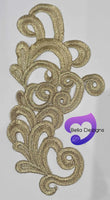GOLD - Lace Applique Motif - Venise Lace (Funny Patches)
