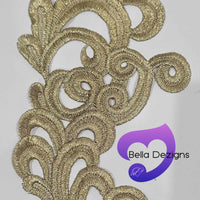 GOLD - Lace Applique Motif - Venise Lace (Funny Patches)