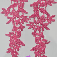HOT PINK - Lace Applique Motifs - Spirals