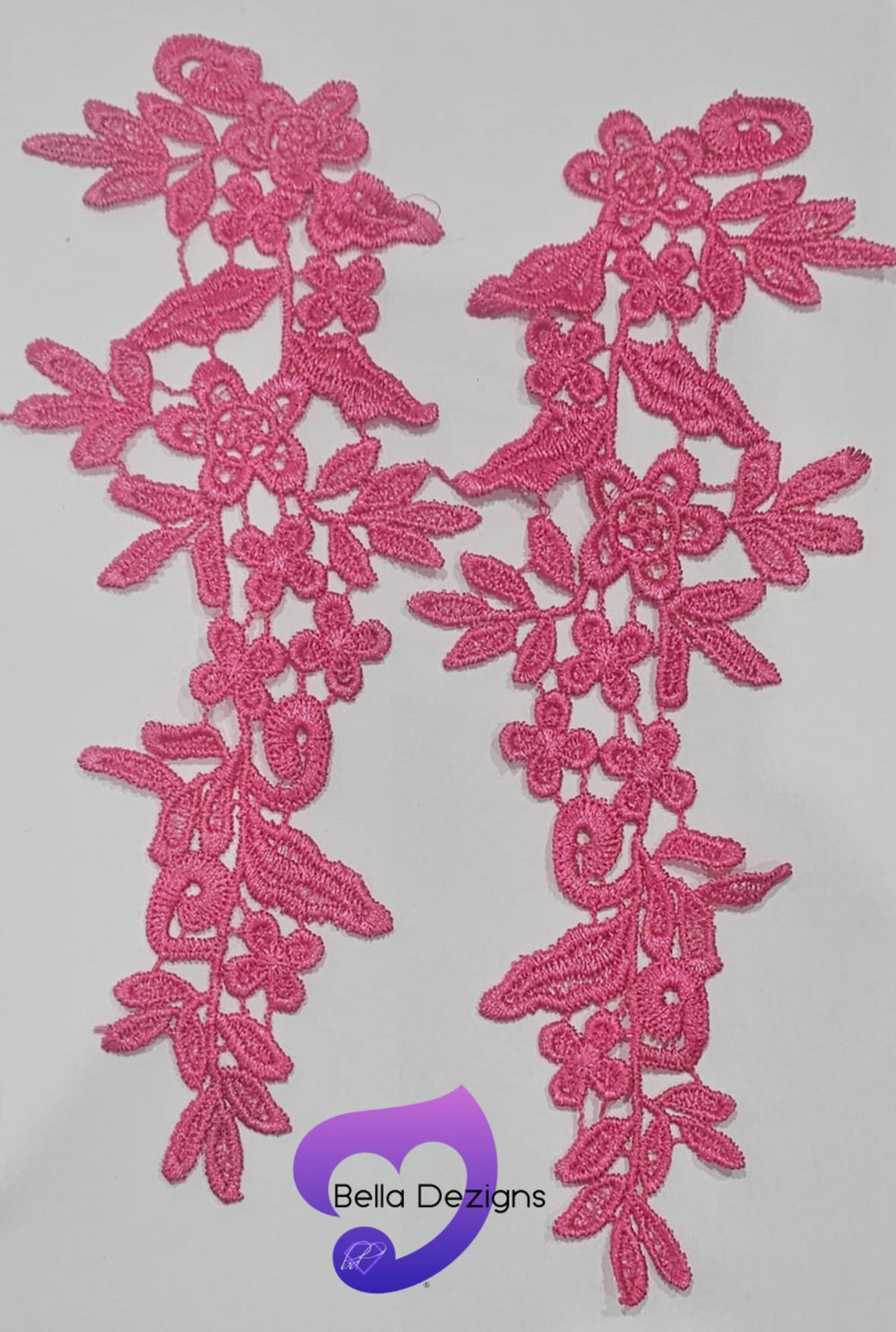 HOT PINK - Lace Applique Motifs - Spirals