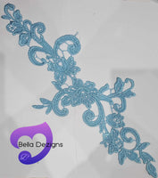 LAKE BLUE - Lace Applique Motif - Venise Lace (Sizeable)
