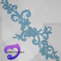 LAKE BLUE - Lace Applique Motif - Venise Lace (Sizeable)