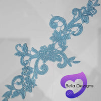 LAKE BLUE - Lace Applique Motif - Venise Lace (Sizeable)