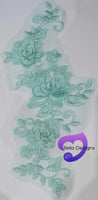 MINT - Lace Applique Motif - 3D 3 Flower Swirl
