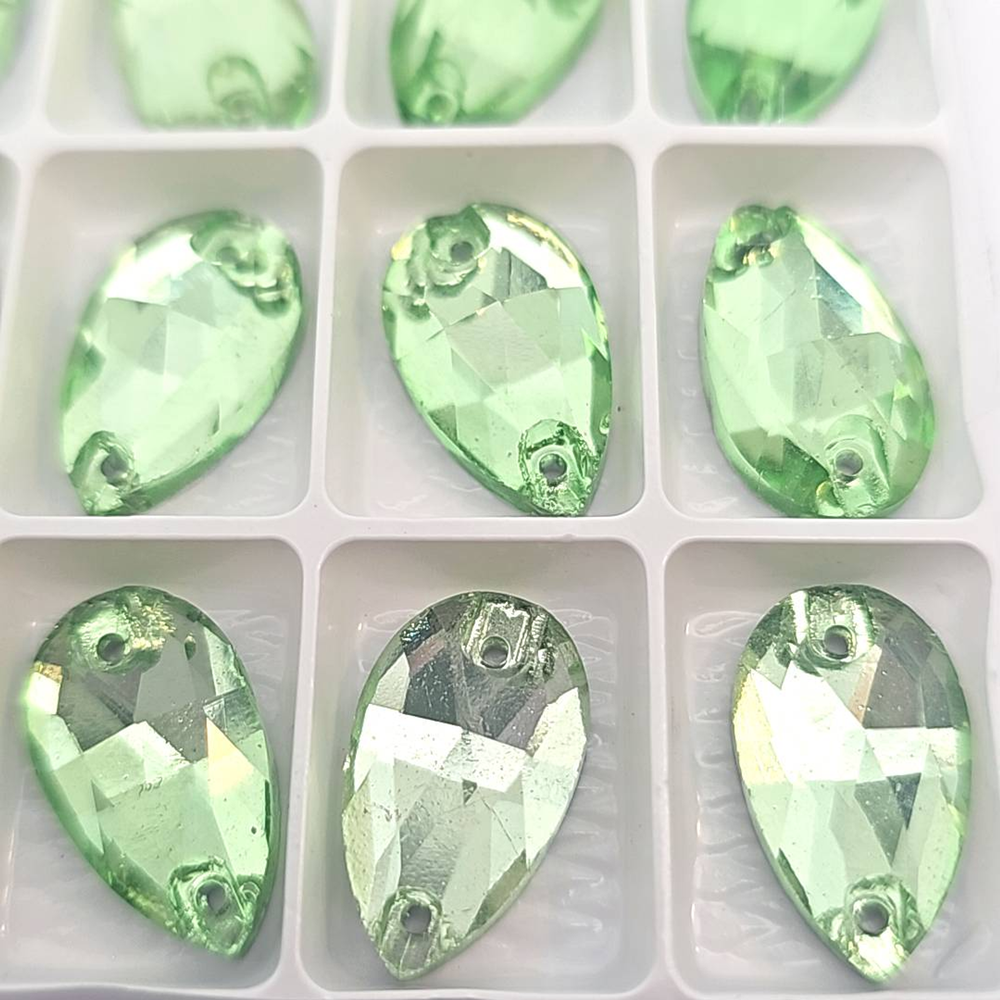 PERIDOT (TEAR DROP) 11mm x 18mm - Non Hotfix Flatback Crystal Rhinestones