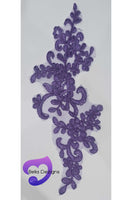PURPLE - Lace Applique Motif - Bridal Flower
