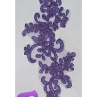 PURPLE - Lace Applique Motif - Bridal Flower
