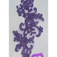 PURPLE - Lace Applique Motif - Bridal Flower