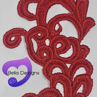 RED - Lace Applique Motif - Venise Lace (Funny Patches)