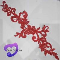 RED - Lace Applique Motif - Venise Lace (Sizeable)
