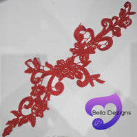 RED - Lace Applique Motif - Venise Lace (Sizeable)
