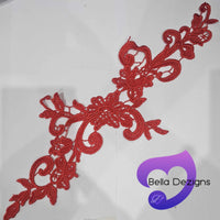 RED - Lace Applique Motif - Venise Lace (Sizeable)