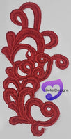 RED - Lace Applique Motif - Venise Lace (Funny Patches)
