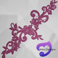 ROSE RED - Lace Applique Motif - Venise Lace (Sizeable)