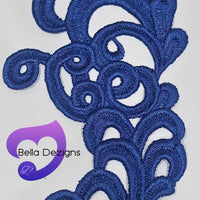 ROYAL BLUE - Lace Applique Motif - Venise Lace (Funny Patches)