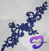 ROYAL BLUE - Lace Applique Motif - Venise Lace (Sizeable)

