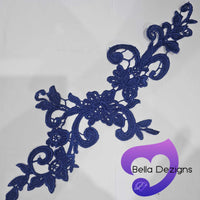 ROYAL BLUE - Lace Applique Motif - Venise Lace (Sizeable)