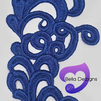 ROYAL BLUE - Lace Applique Motif - Venise Lace (Funny Patches)
